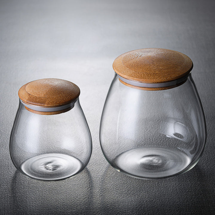 Stilvolles Pilz-Glas mit luftdichtem Bambusdeckel