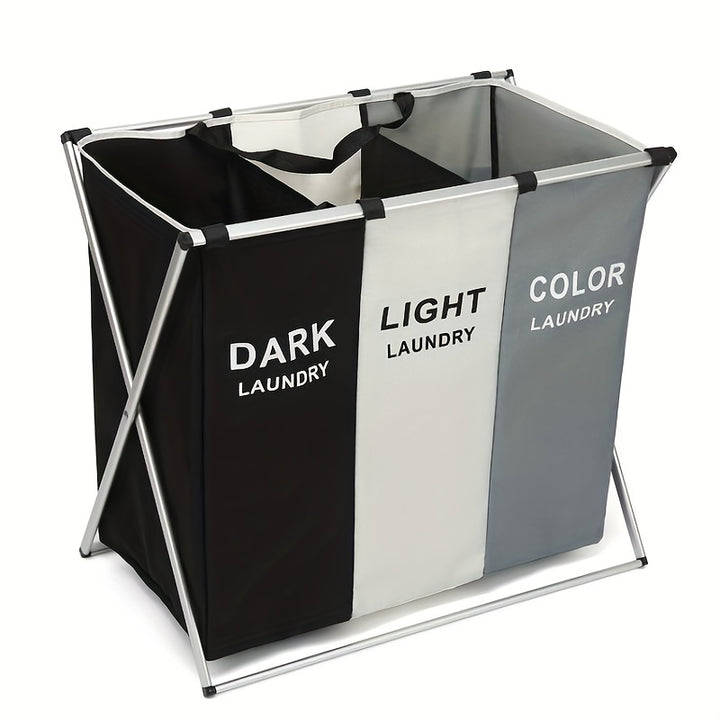 1pc Foldable Laundry Basket with Lid for Home Organization